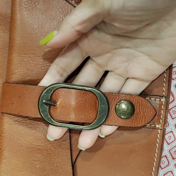 Super SALE!!!PATRICIA NASH ZURGIO BRITISH TAN Leather Satchel Bag - Picture 13 of 16